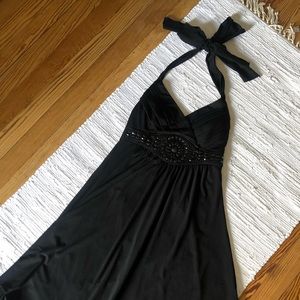 Trixxi black halter dress with beading